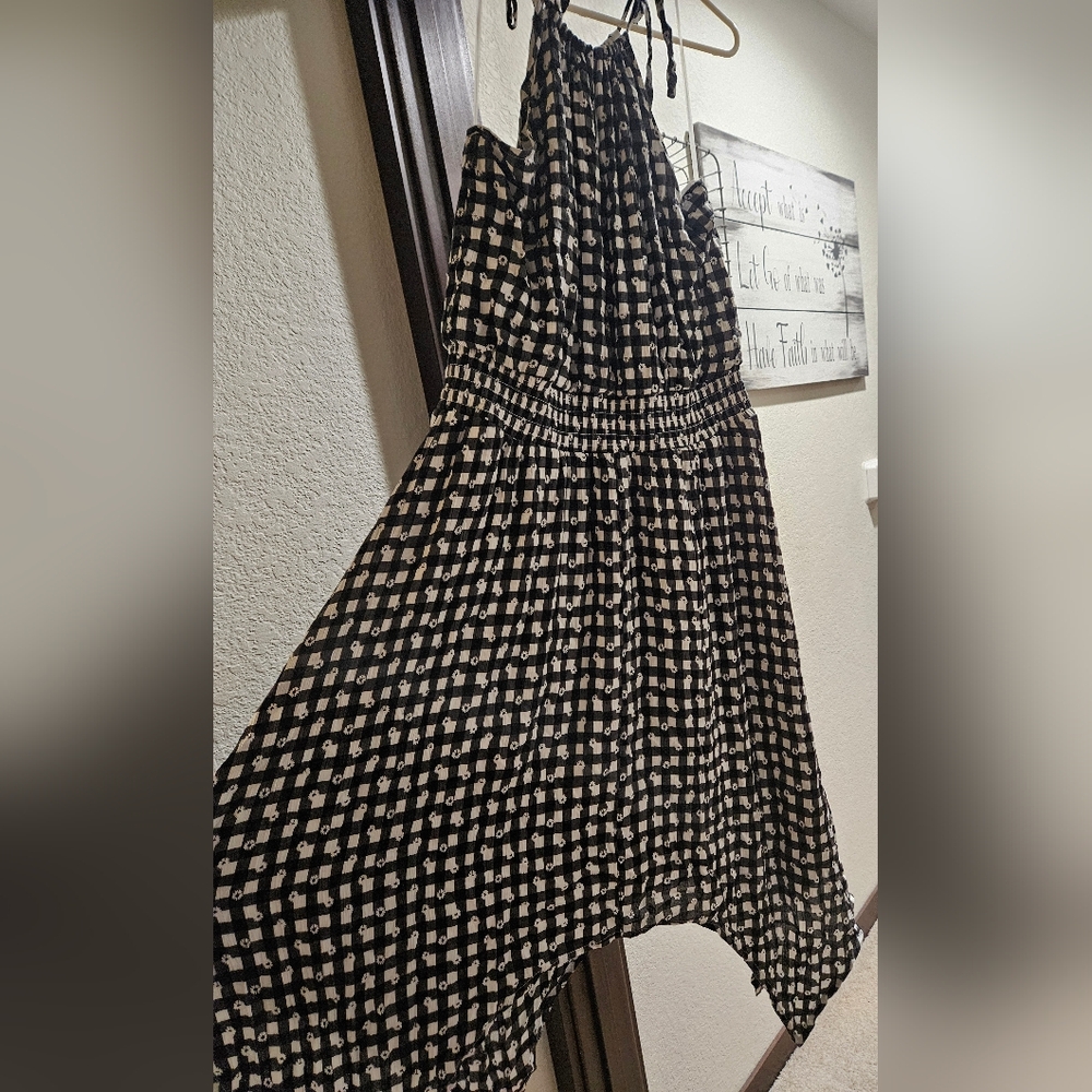 Womens gingham black halter dress size XXL